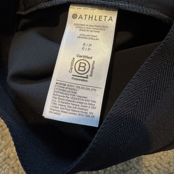 Athleta Stella Tight Pants Black 6P Stretch Lycra Athleisure - Picture 7 of 7